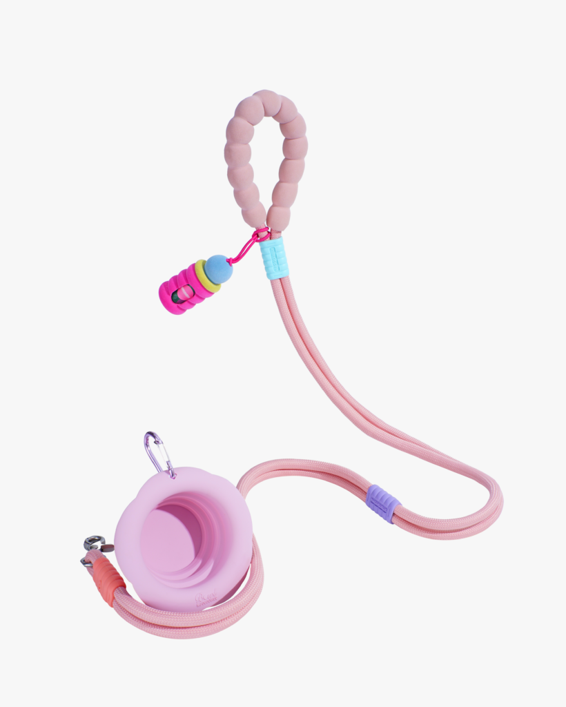 Marshmallow Basic Dog Walking Kit — Leash, 350ml Bowl & Poop Bag Holder